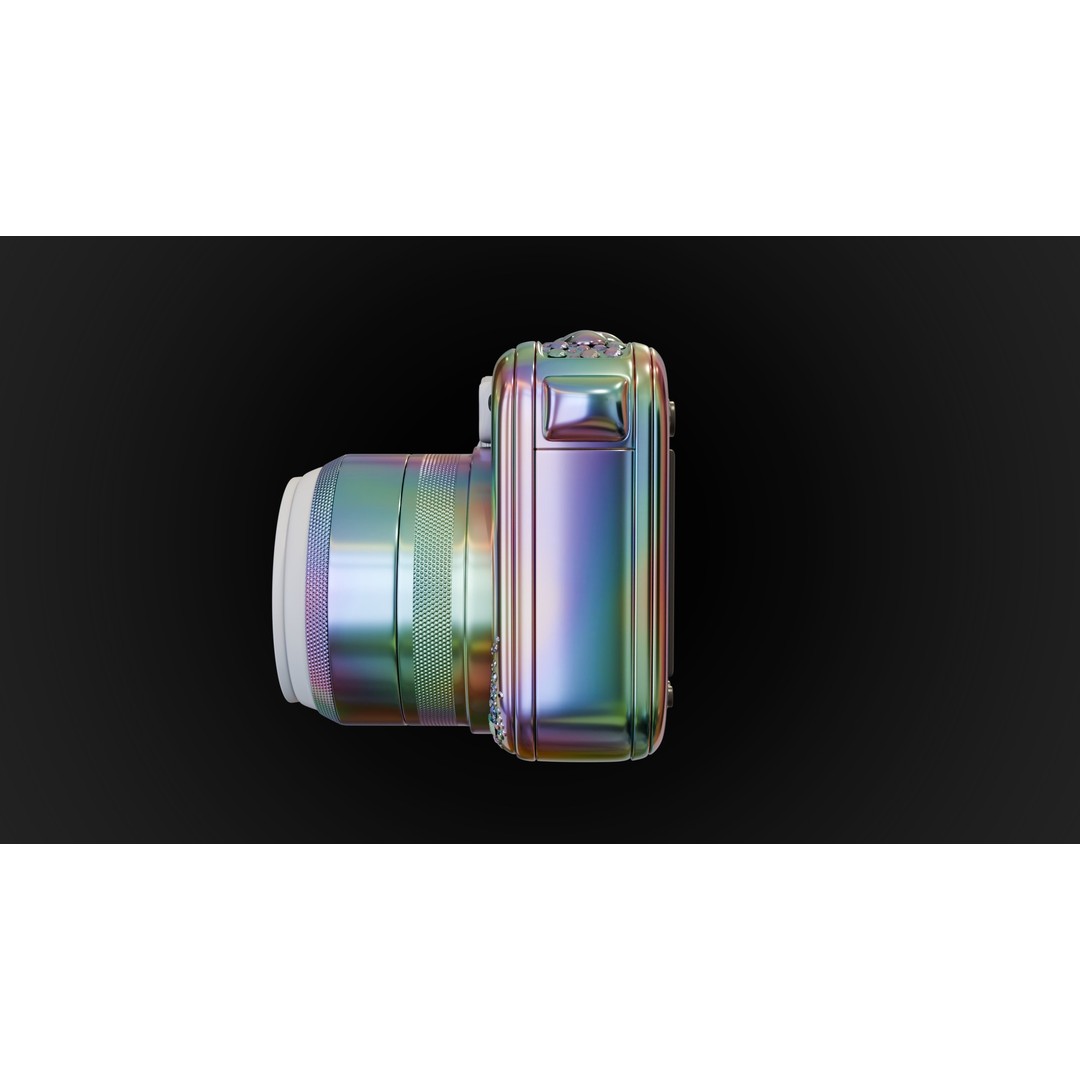 Holographic Design Instant Camera 3D Model – PBR Metallic Textures, FBX - View 9