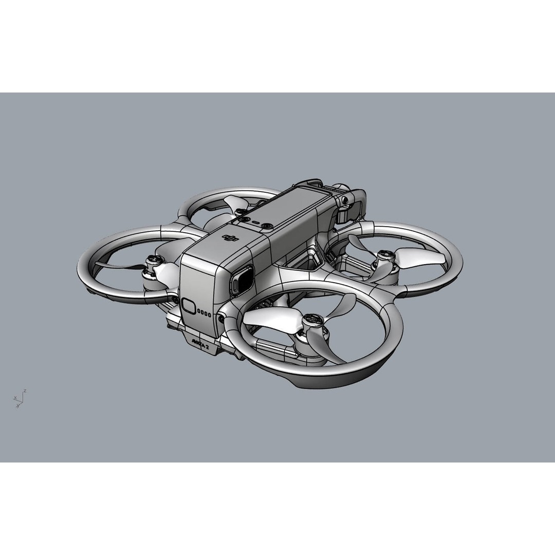 DJI Avata 2 Drone 3D Model – High Poly PBR Asset, FBX, OBJ, 3DS - View 19