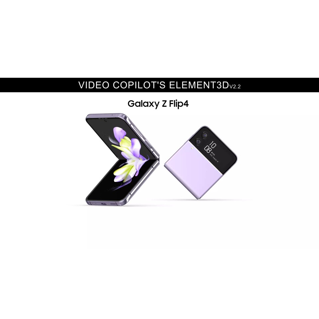 Samsung Galaxy Z Flip 4 3D Model – High-Quality Phone Asset, E3D, OBJ - View 2