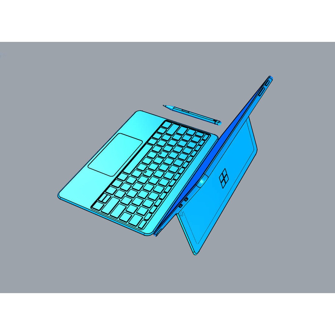 Microsoft Surface Pro Copilot+ PC 3D Model – Detailed PBR Asset, FBX, OBJ