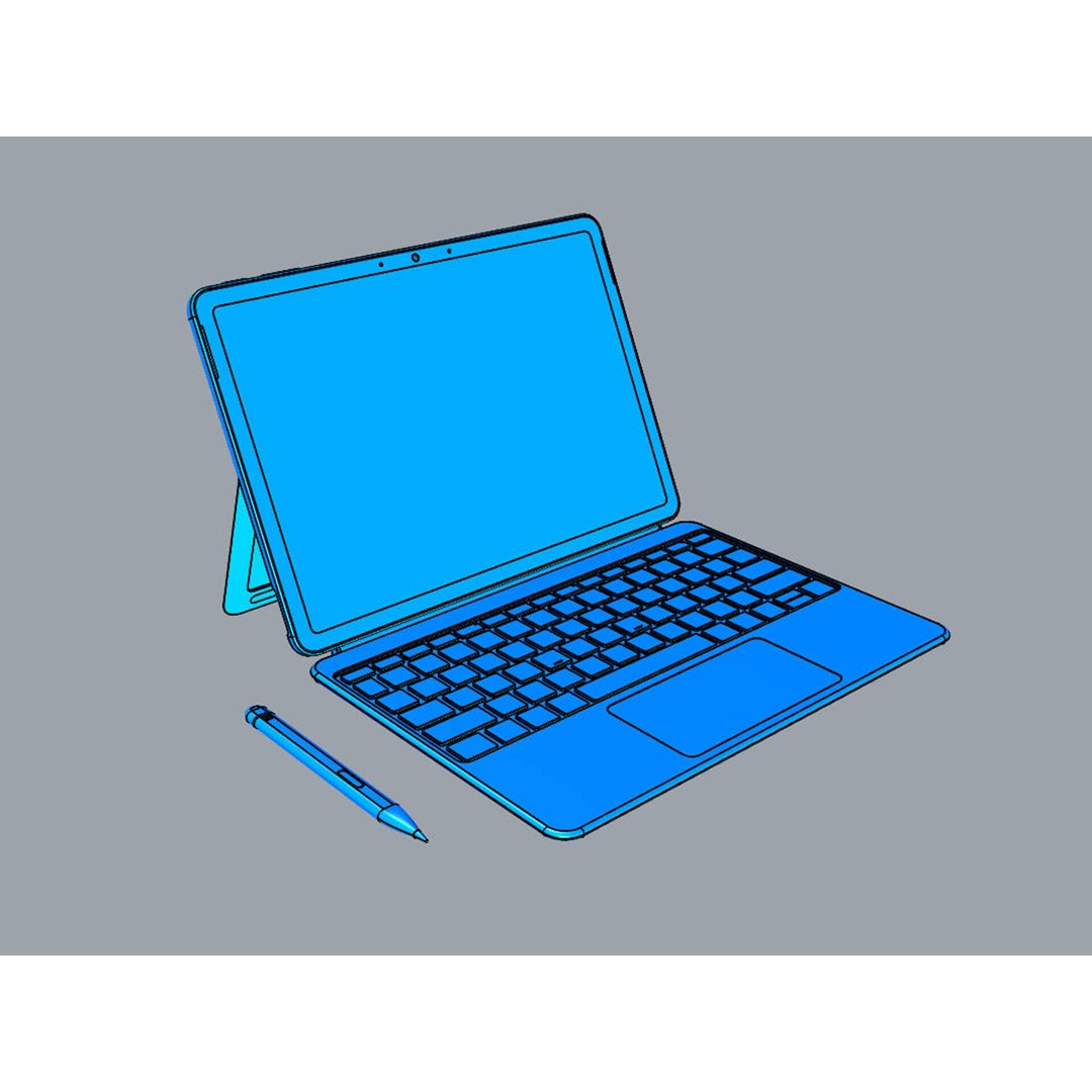 Microsoft Surface Pro Copilot+ PC 3D Model – Detailed PBR Asset, FBX, OBJ - View 22