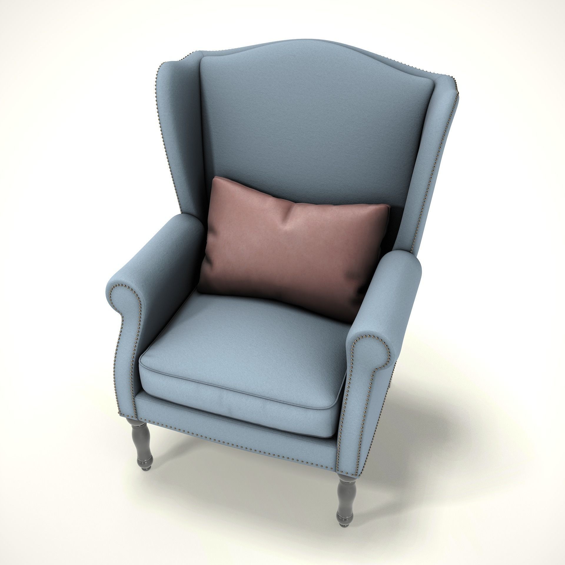 Wingback Chair - Low-Poly Game-Ready 3D Model - View 10
