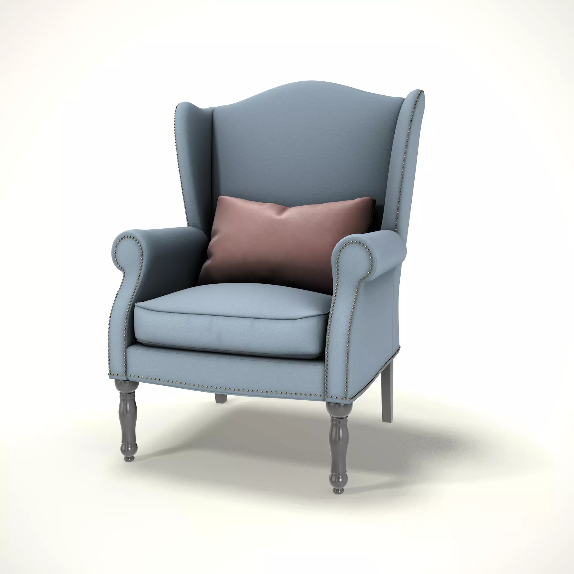 Wingback Chair - Low-Poly Game-Ready 3D Model - View 2