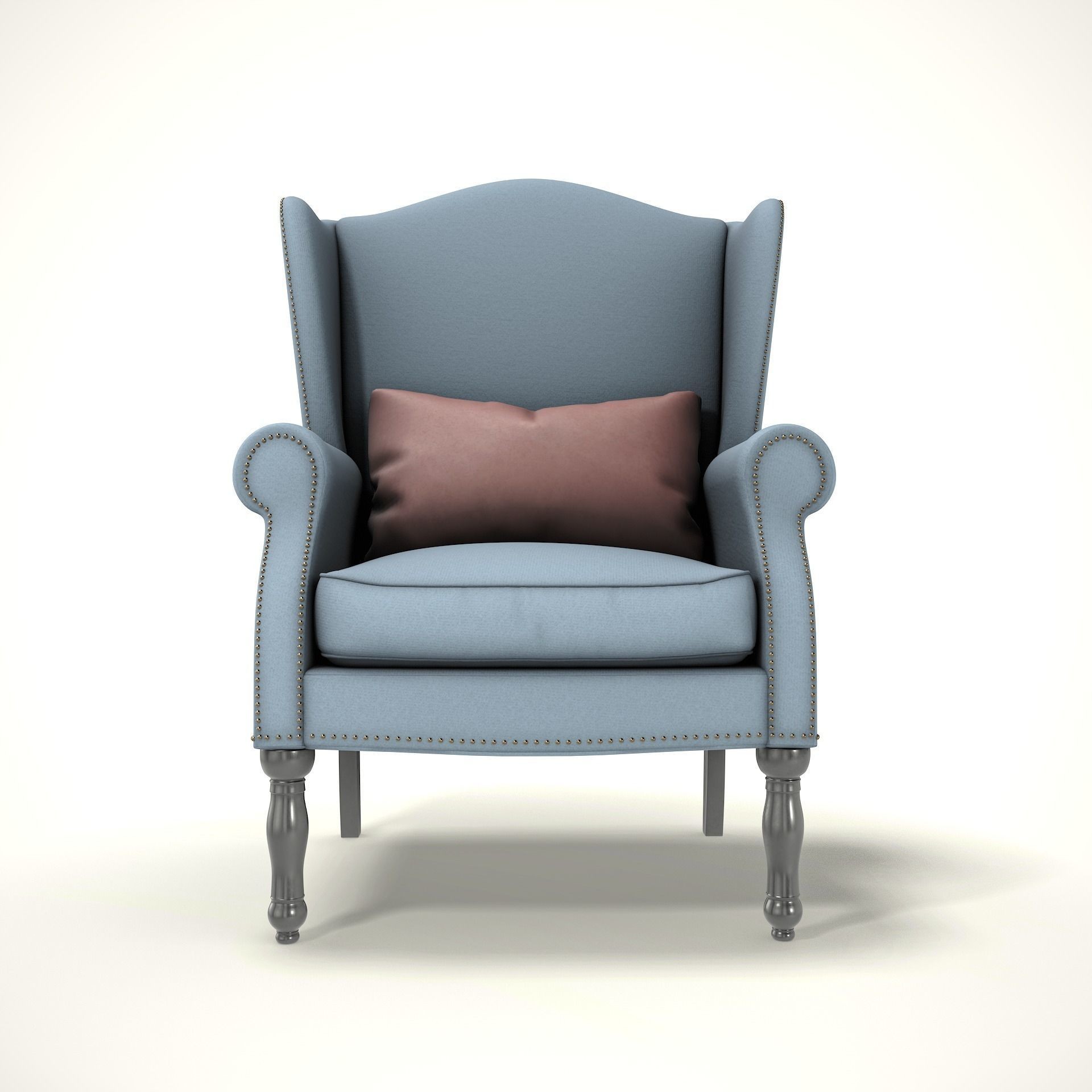 Wingback Chair - Low-Poly Game-Ready 3D Model - View 3