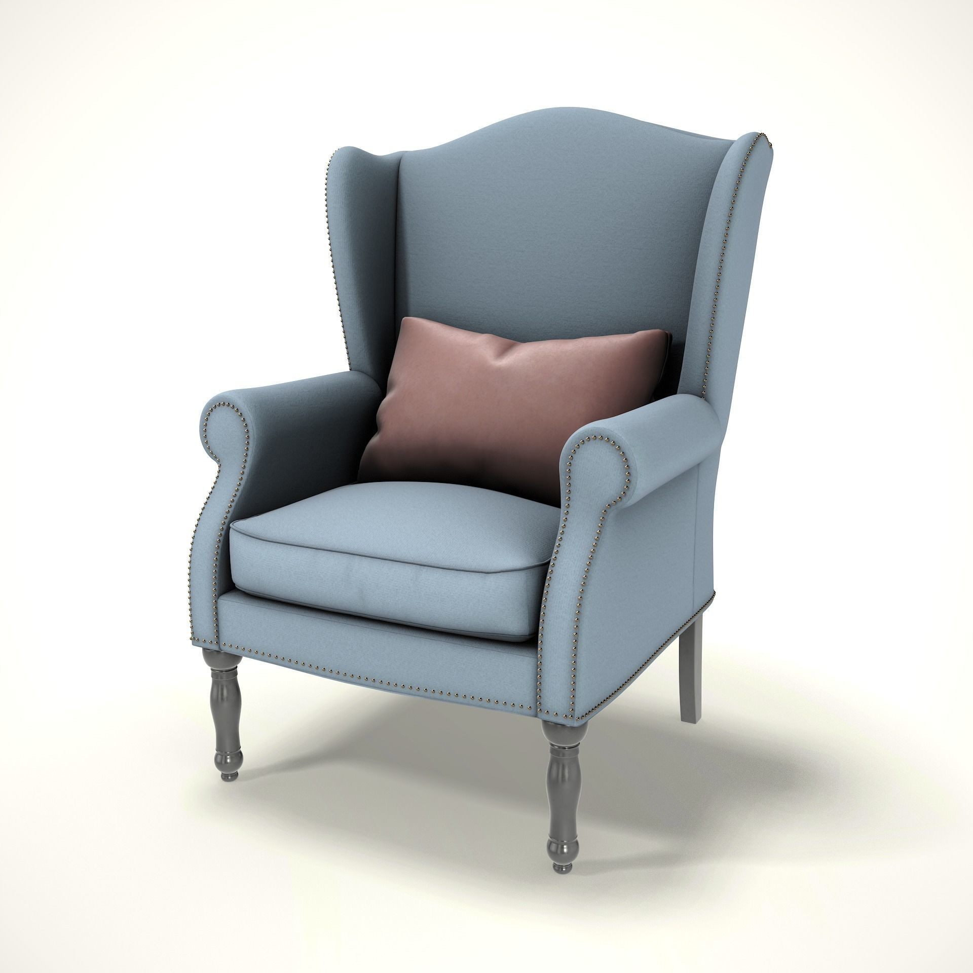 Wingback Chair - Low-Poly Game-Ready 3D Model - View 4