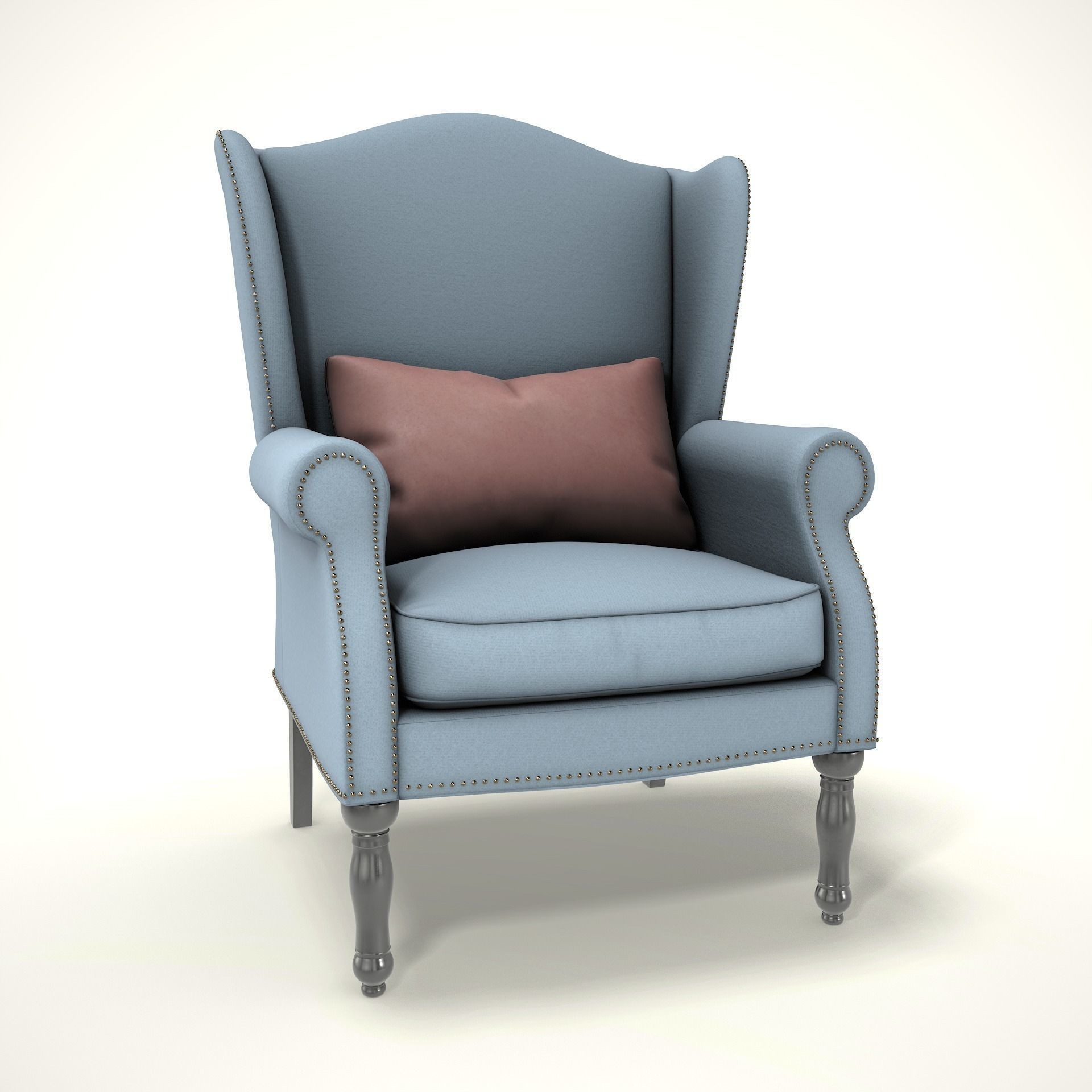 Wingback Chair - Low-Poly Game-Ready 3D Model - View 5