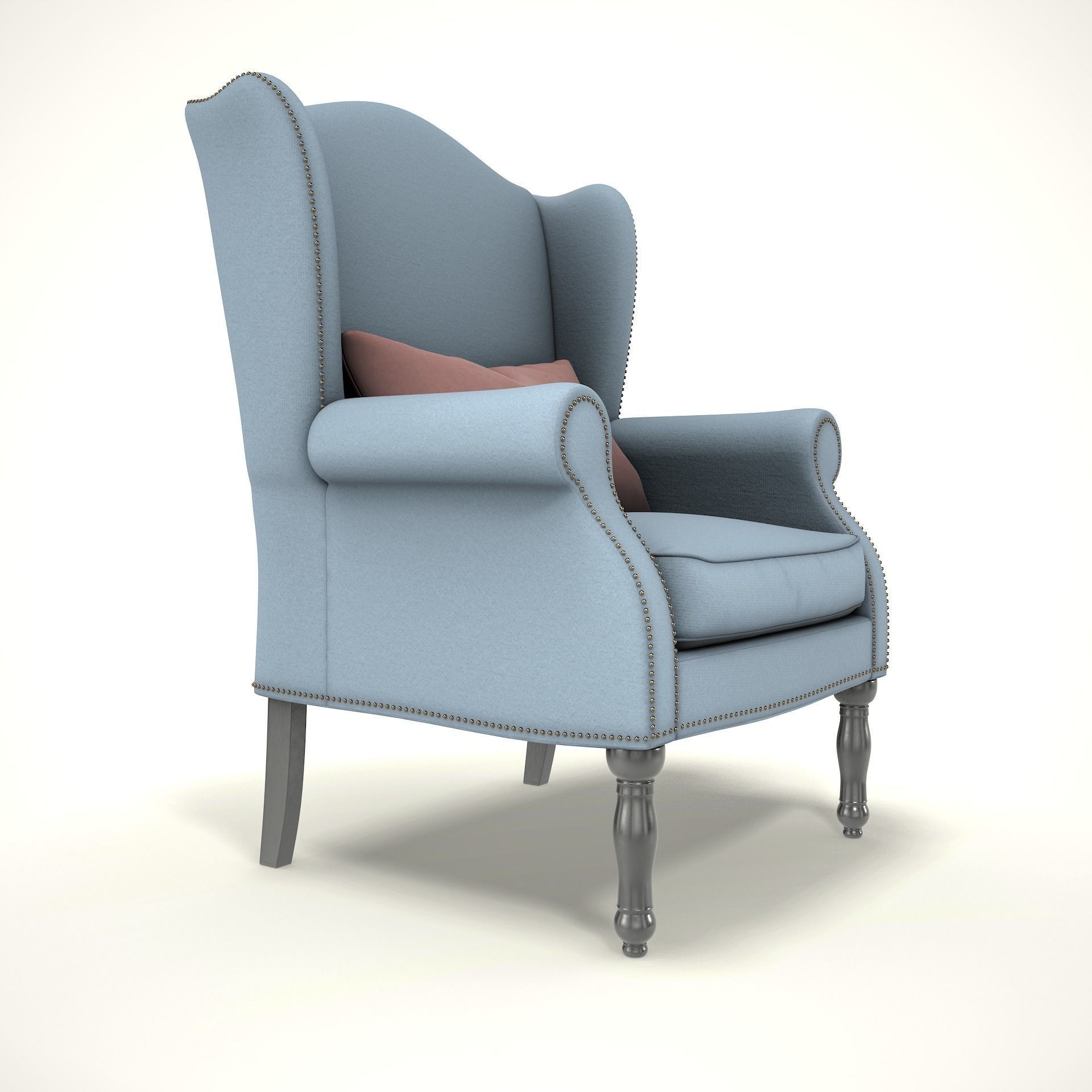 Wingback Chair - Low-Poly Game-Ready 3D Model - View 6