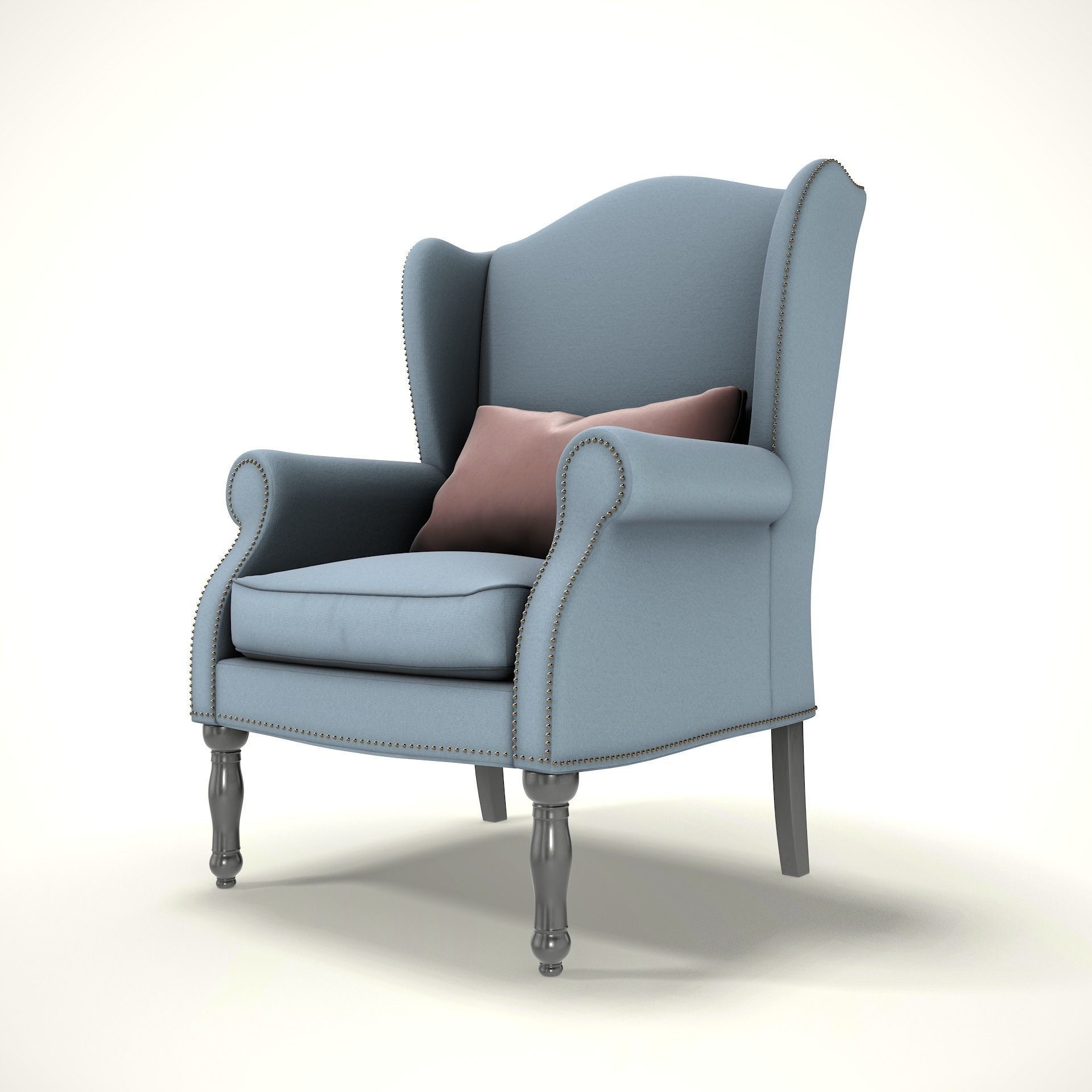 Wingback Chair - Low-Poly Game-Ready 3D Model - View 7