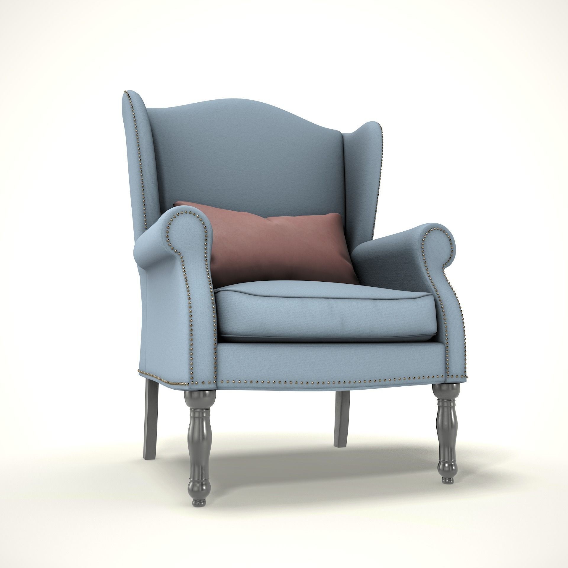 Wingback Chair - Low-Poly Game-Ready 3D Model - View 8
