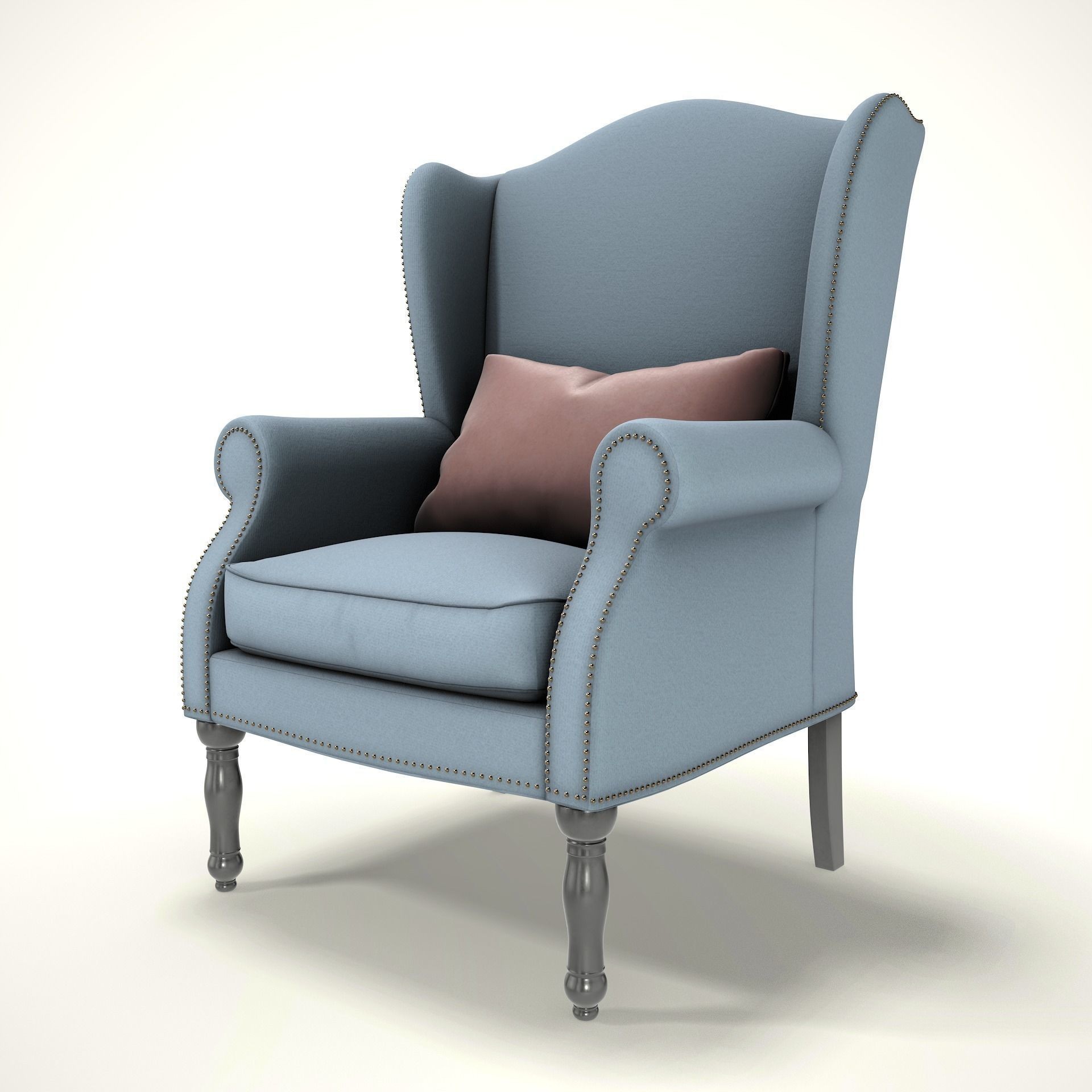 Wingback Chair - Low-Poly Game-Ready 3D Model - View 9