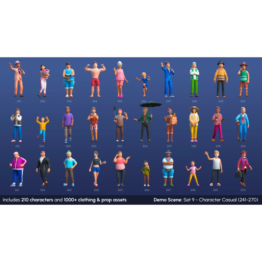 City Characters 3D Model – Low Poly Animated Asset Pack, FBX, Blender - View 12