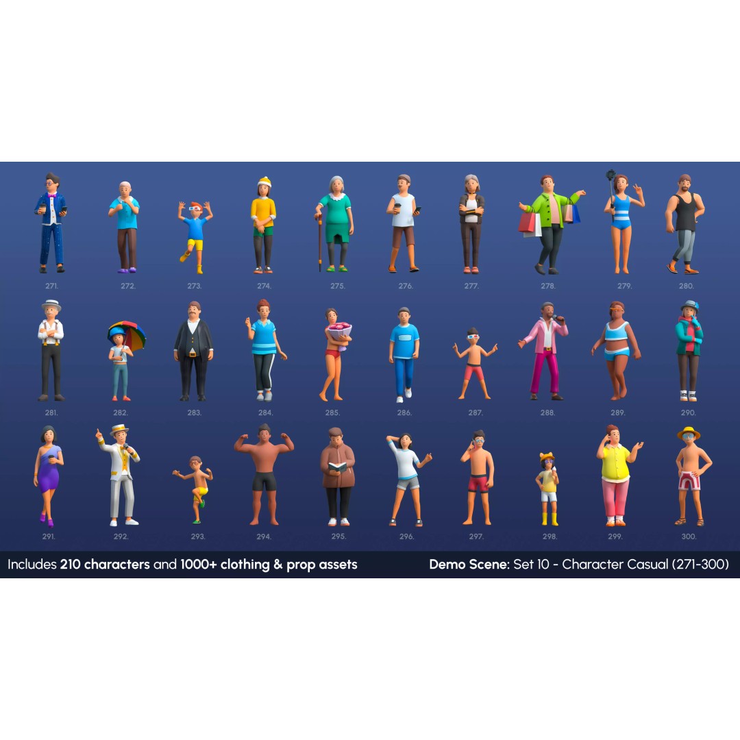City Characters 3D Model – Low Poly Animated Asset Pack, FBX, Blender - View 13