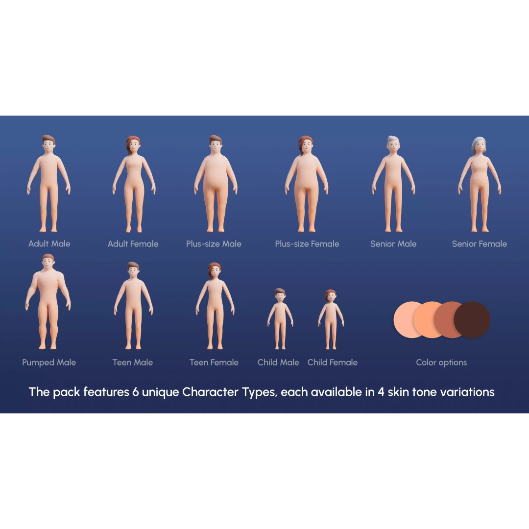 City Characters 3D Model – Low Poly Animated Asset Pack, FBX, Blender - View 14