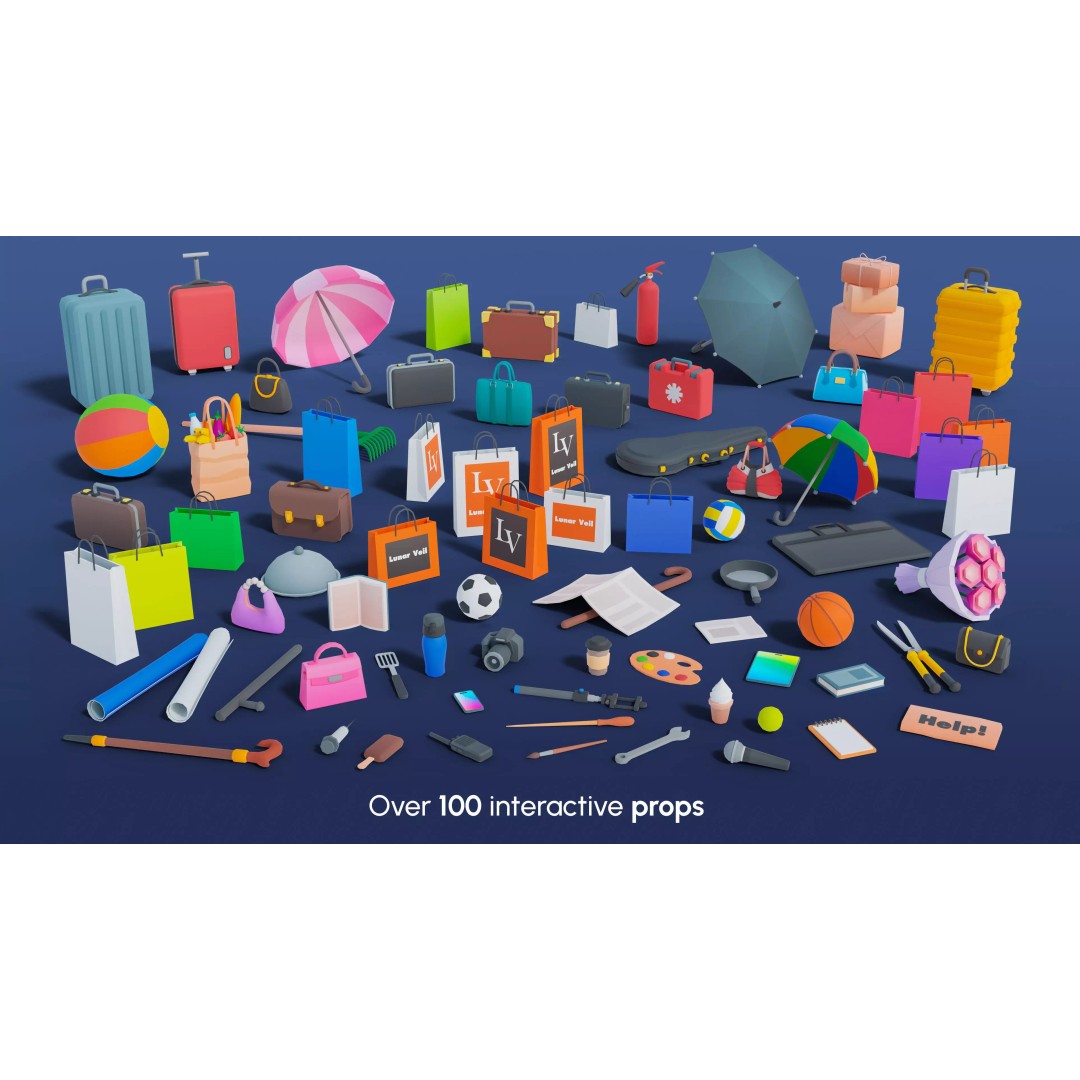 City Characters 3D Model – Low Poly Animated Asset Pack, FBX, Blender - View 17