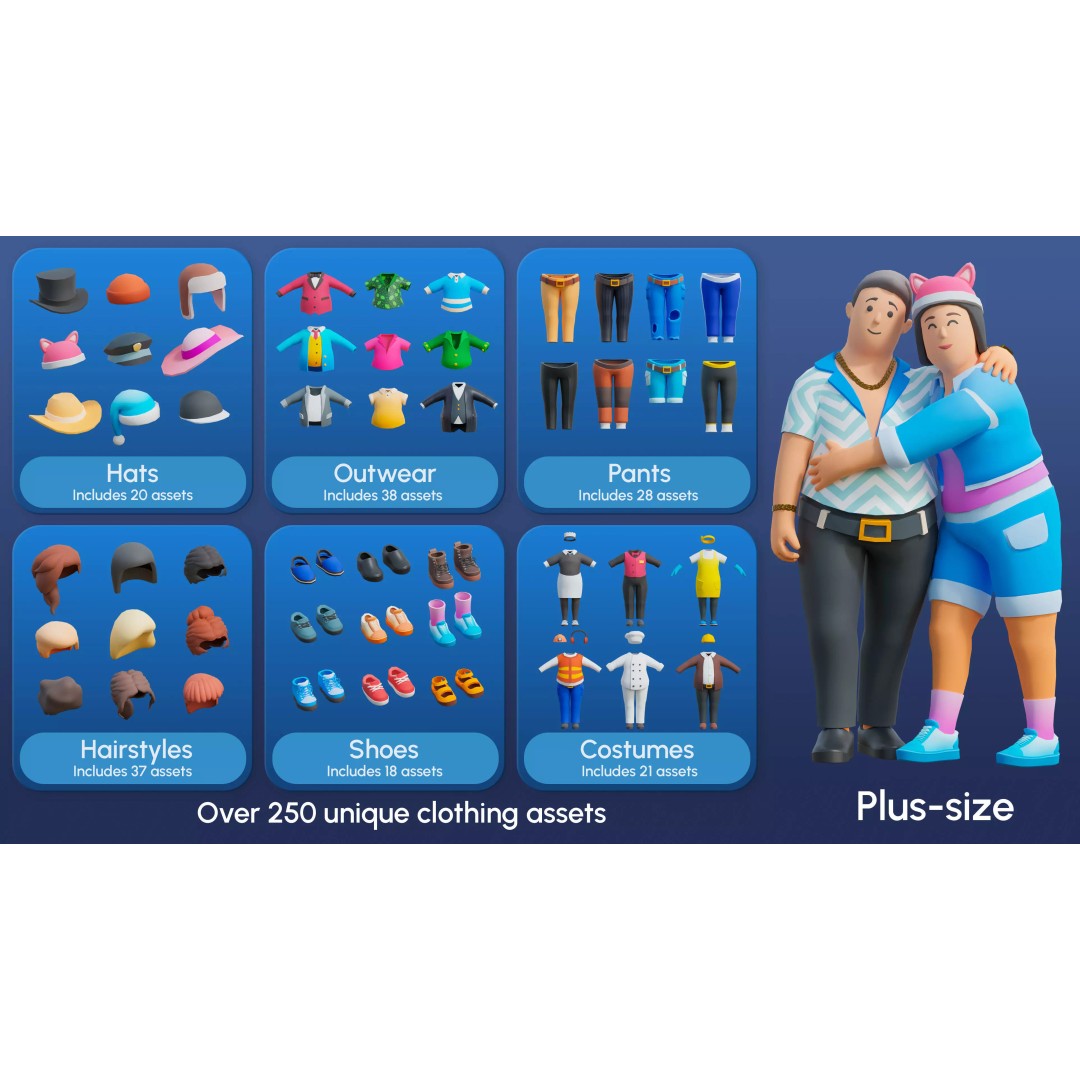 City Characters 3D Model – Low Poly Animated Asset Pack, FBX, Blender - View 20