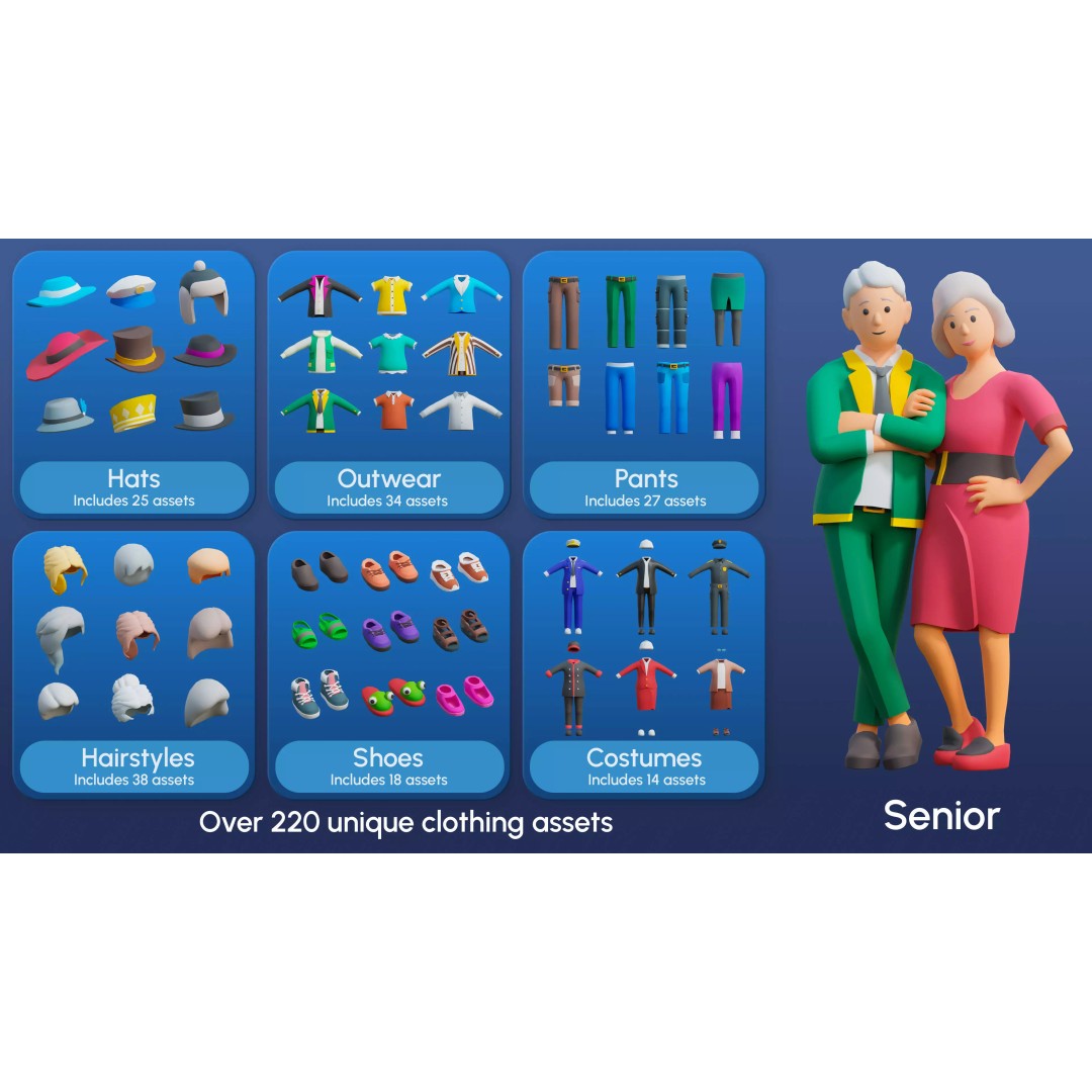 City Characters 3D Model – Low Poly Animated Asset Pack, FBX, Blender - View 21