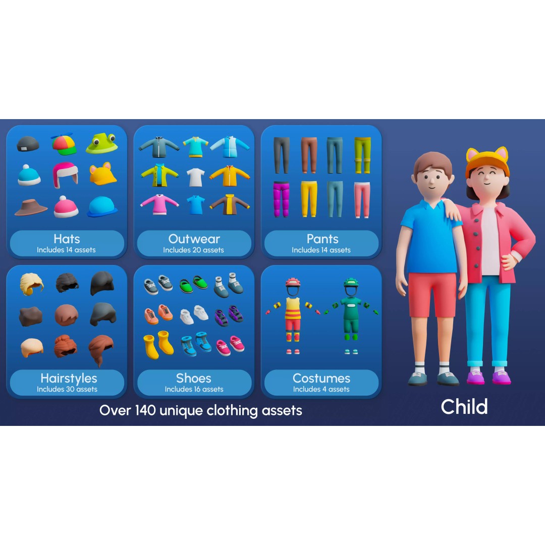 City Characters 3D Model – Low Poly Animated Asset Pack, FBX, Blender - View 23