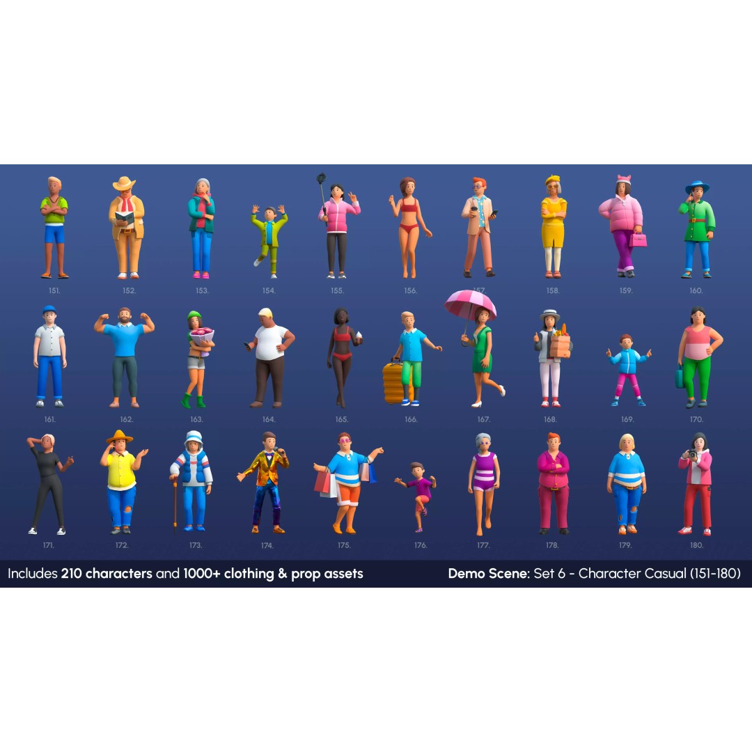 City Characters 3D Model – Low Poly Animated Asset Pack, FBX, Blender - View 9