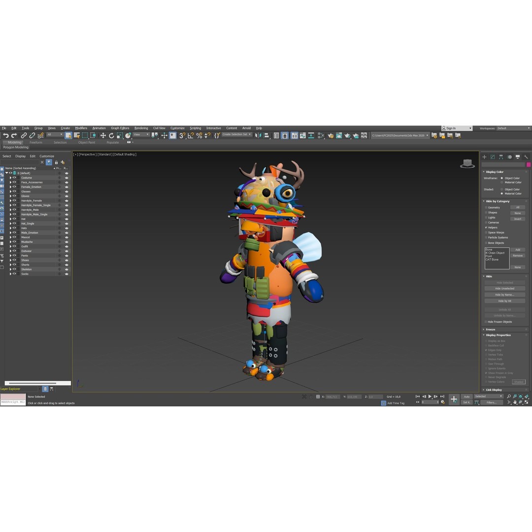 Creative Characters 3D Model – Low Poly Customizable Game Asset, FBX, OBJ