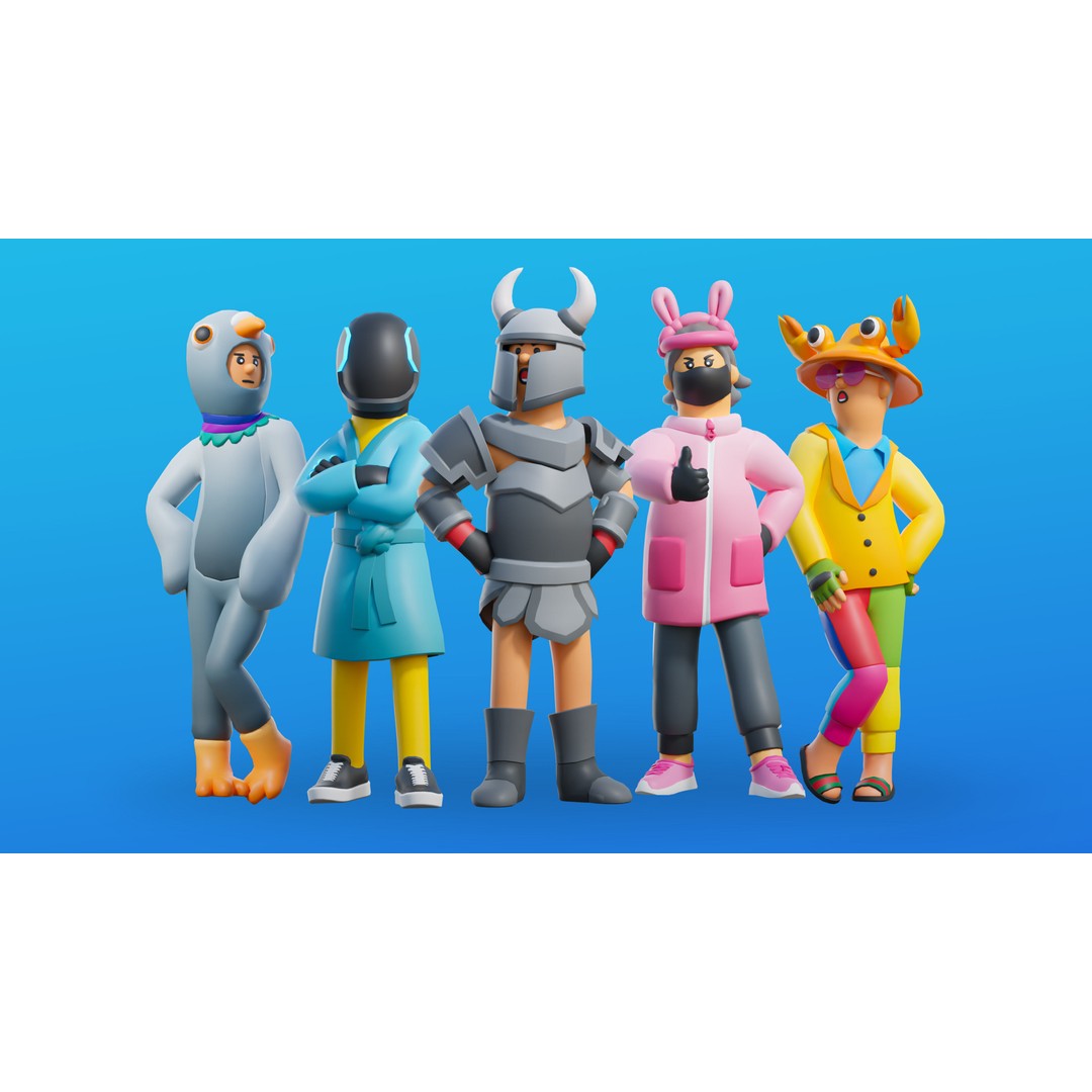 Creative Characters 3D Model – Low Poly Customizable Game Asset, FBX, OBJ - View 11