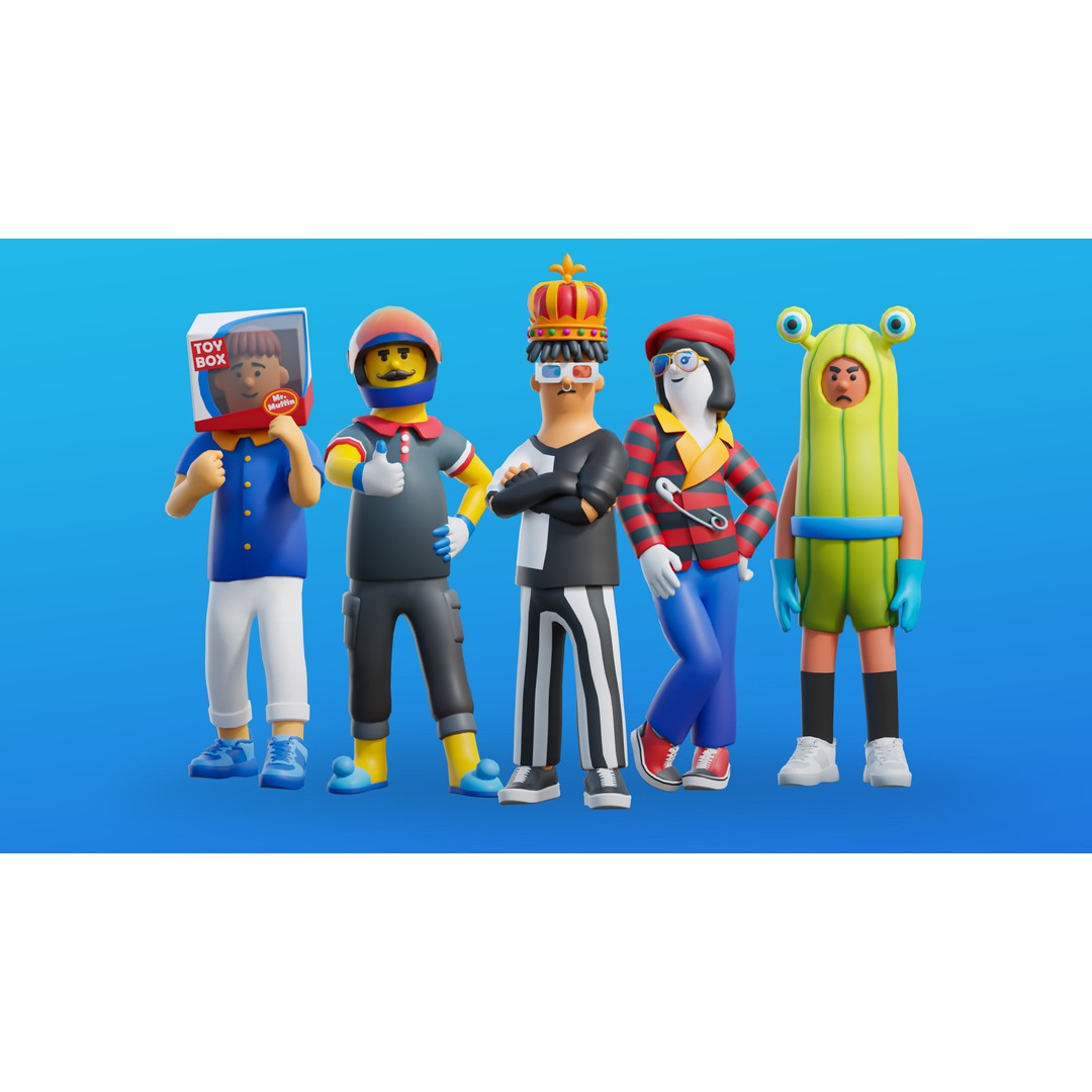 Creative Characters 3D Model – Low Poly Customizable Game Asset, FBX, OBJ - View 12