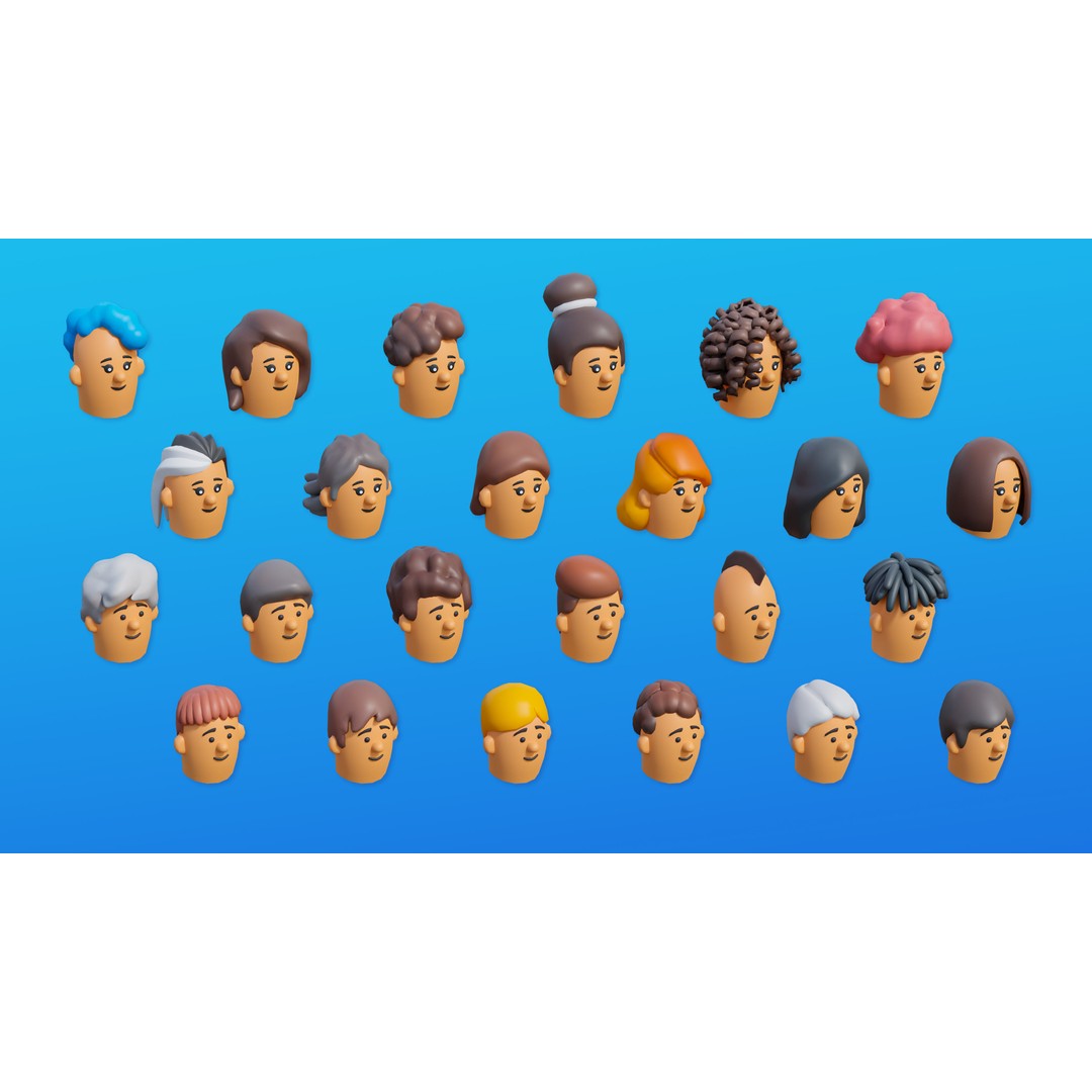 Creative Characters 3D Model – Low Poly Customizable Game Asset, FBX, OBJ - View 24