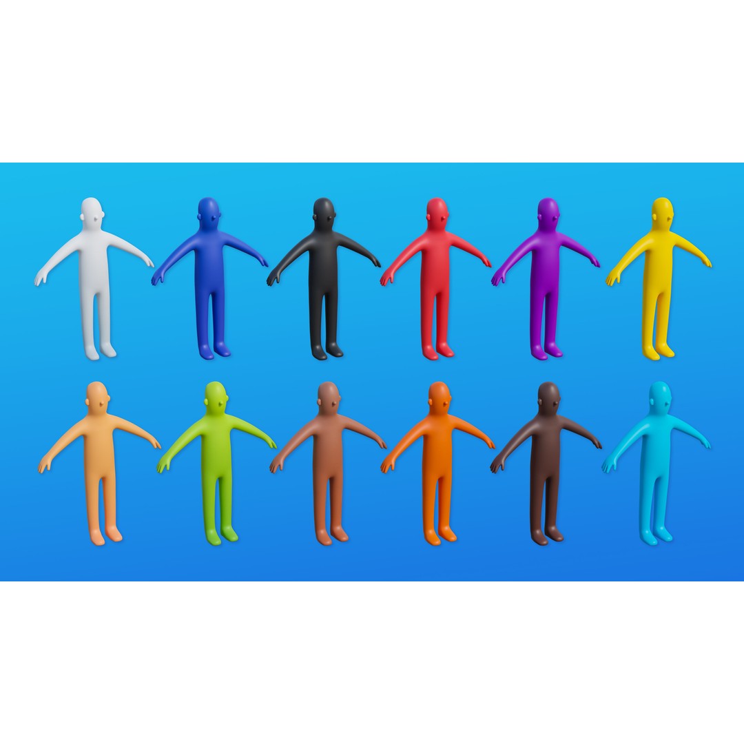 Creative Characters 3D Model – Low Poly Customizable Game Asset, FBX, OBJ - View 25