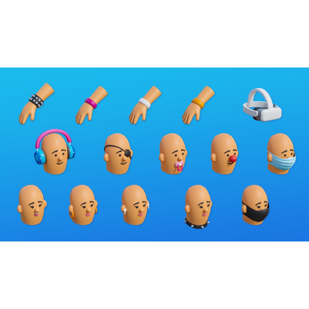 Creative Characters 3D Model – Low Poly Customizable Game Asset, FBX, OBJ - View 30