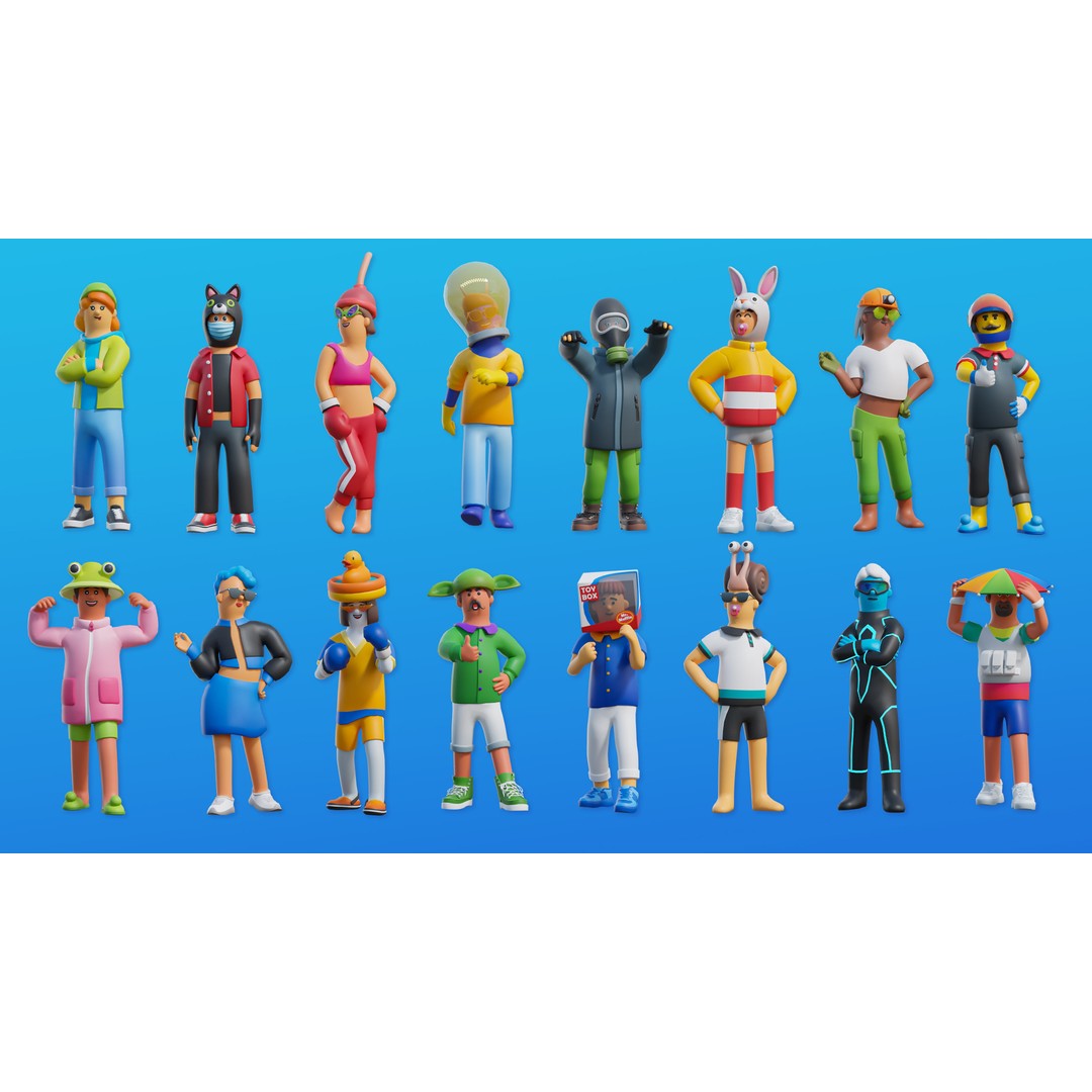 Creative Characters 3D Model – Low Poly Customizable Game Asset, FBX, OBJ - View 9