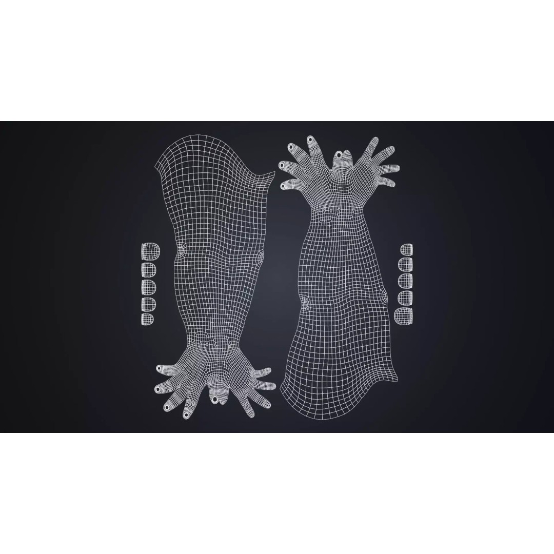 Realistic Neutral Arms 3D Model – Low Poly Rigged for Animation, Blender