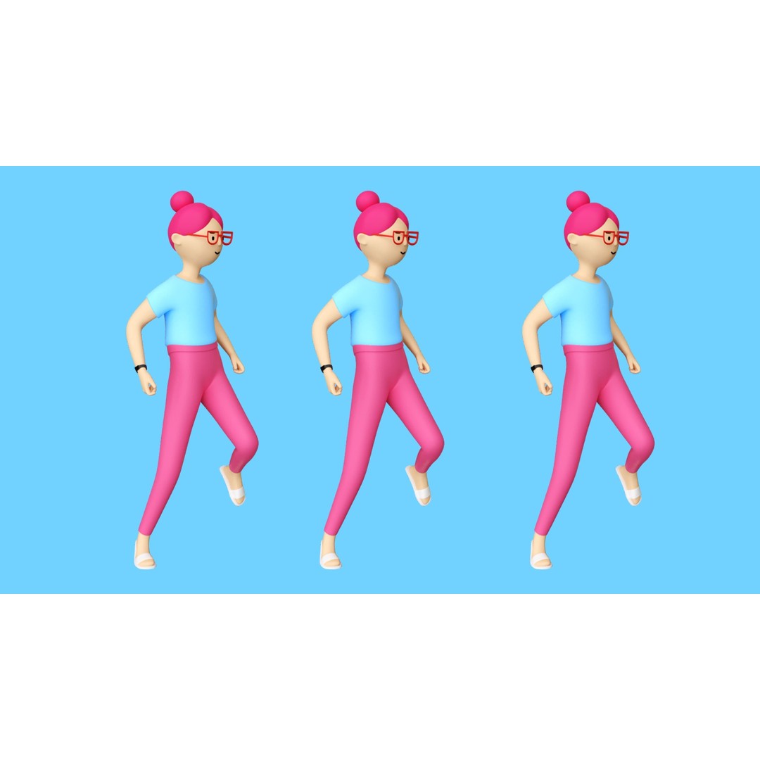 Casual Characters 3D Model – Low Poly Rigged Pack with Animations - View 15