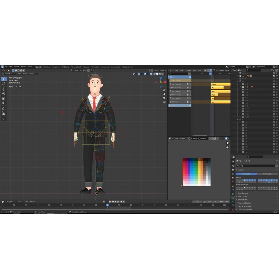 Casual Characters 3D Model – Low Poly Rigged Pack with Animations - View 20