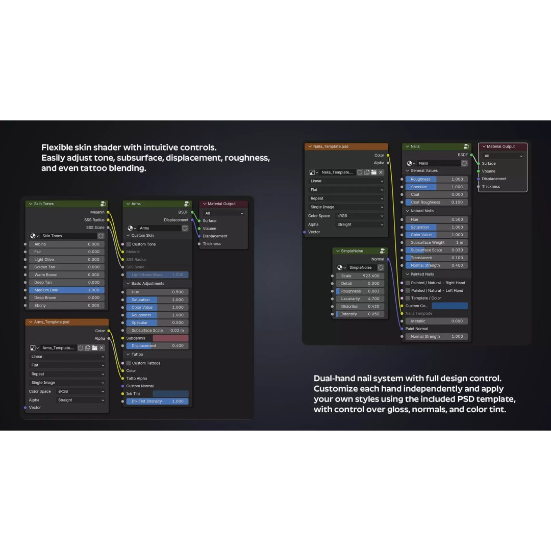 Realistic Neutral Arms 3D Model – Customizable Rigged Character Asset for Blender - View 11