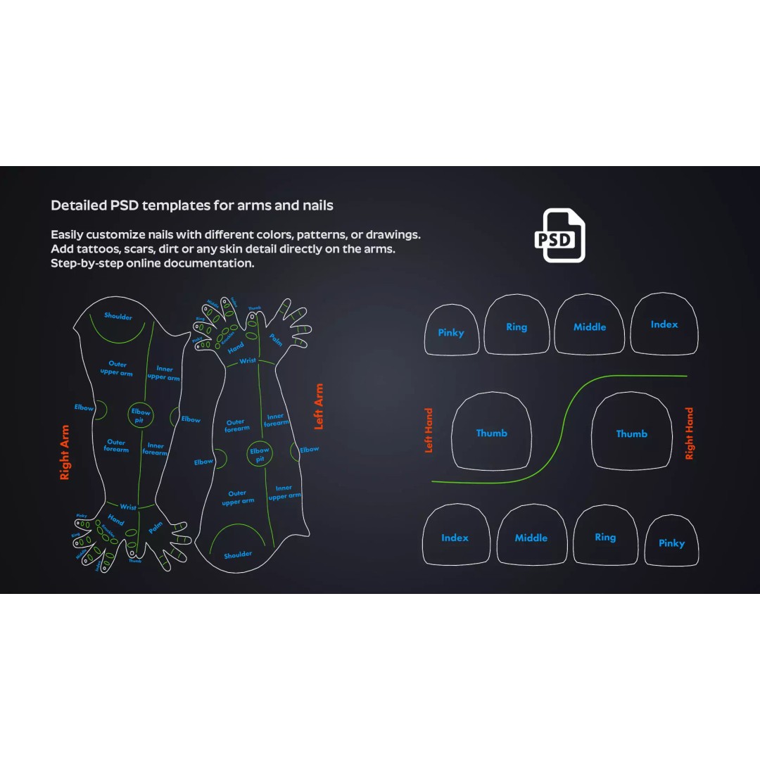 Realistic Neutral Arms 3D Model – Customizable Rigged Character Asset for Blender - View 12