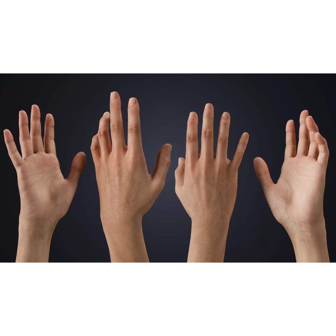 Realistic Neutral Arms 3D Model – Customizable Rigged Character Asset for Blender - View 4