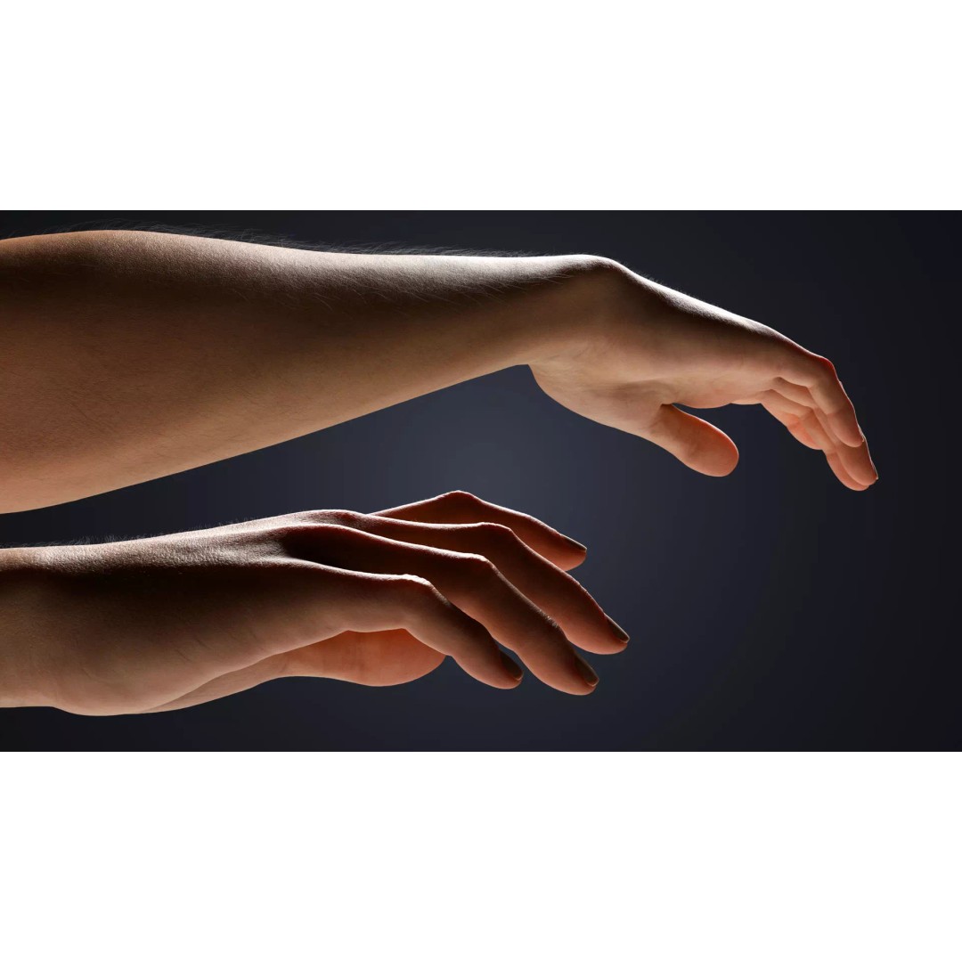 Realistic Neutral Arms 3D Model – Customizable Rigged Character Asset for Blender - View 7