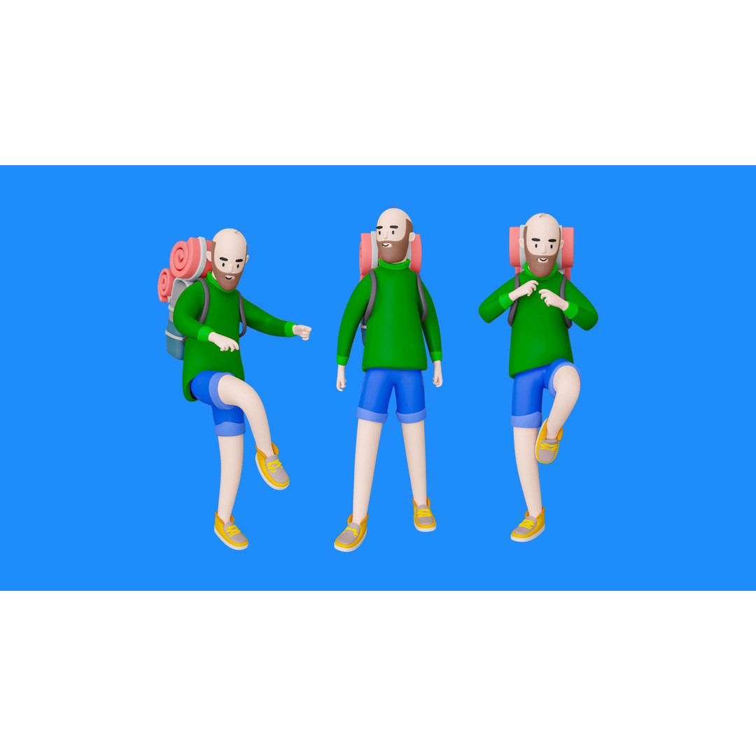 Casual Characters 3D Model – Low Poly Stylized Characters, FBX, Game Ready - View 13