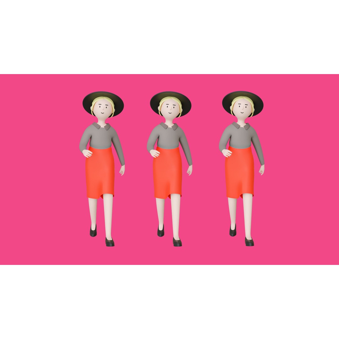 Casual Characters 3D Model – Low Poly Stylized Characters, FBX, Game Ready - View 15