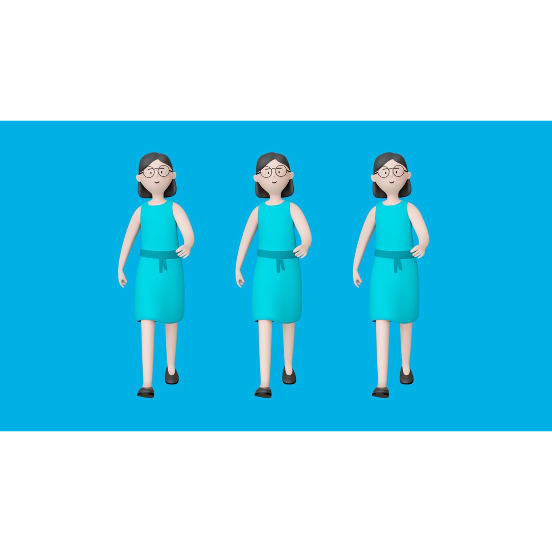 Casual Characters 3D Model – Low Poly Stylized Characters, FBX, Game Ready - View 16