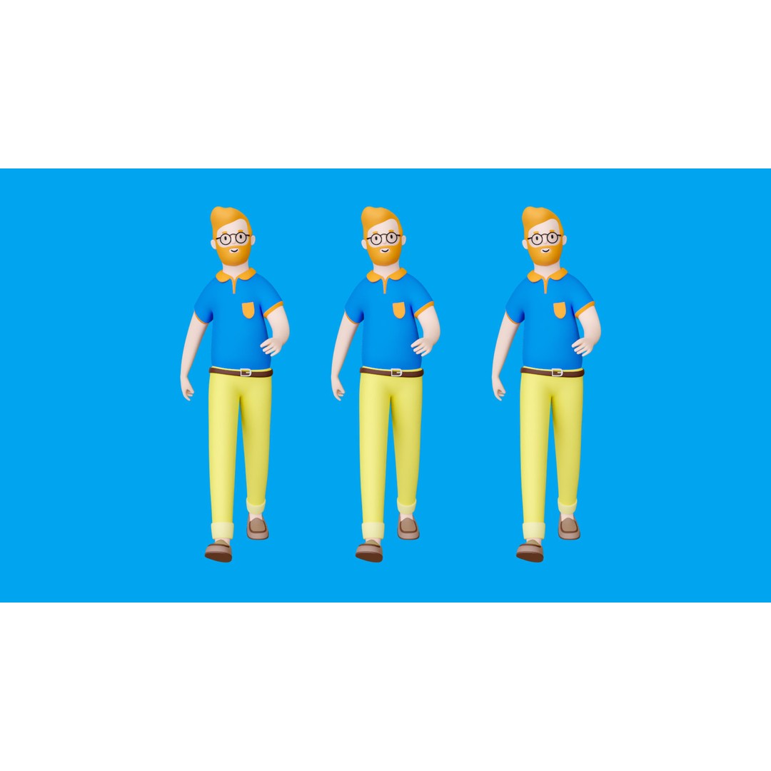 Casual Characters 3D Model – Low Poly Stylized Characters, FBX, Game Ready - View 19