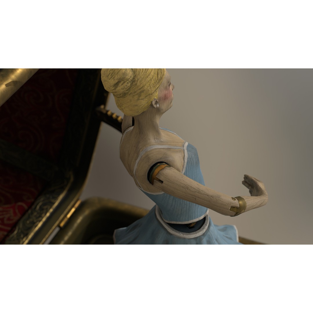 Rotating Ballerina Music Box 3D Model – Low Poly Animated Toy, FBX - View 22