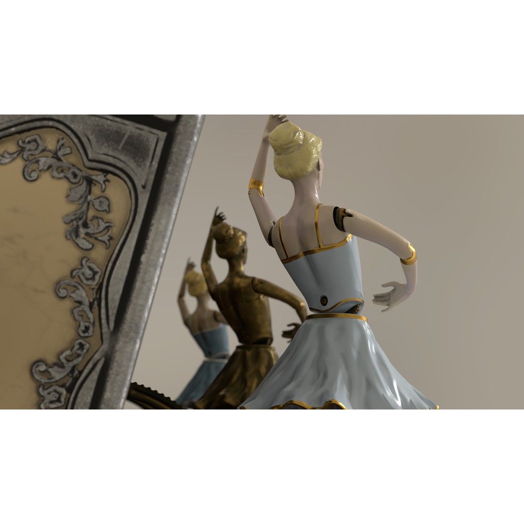 Rotating Ballerina Music Box 3D Model – Low Poly Animated Toy, FBX - View 26