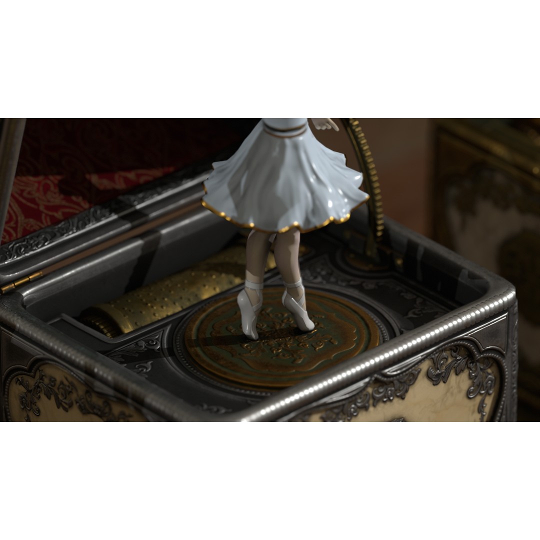 Rotating Ballerina Music Box 3D Model – Low Poly Animated Toy, FBX - View 38