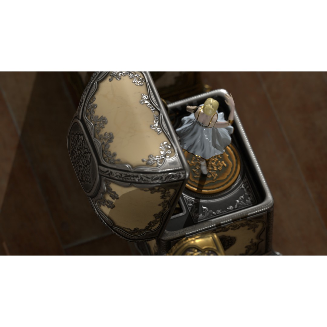Rotating Ballerina Music Box 3D Model – Low Poly Animated Toy, FBX - View 39