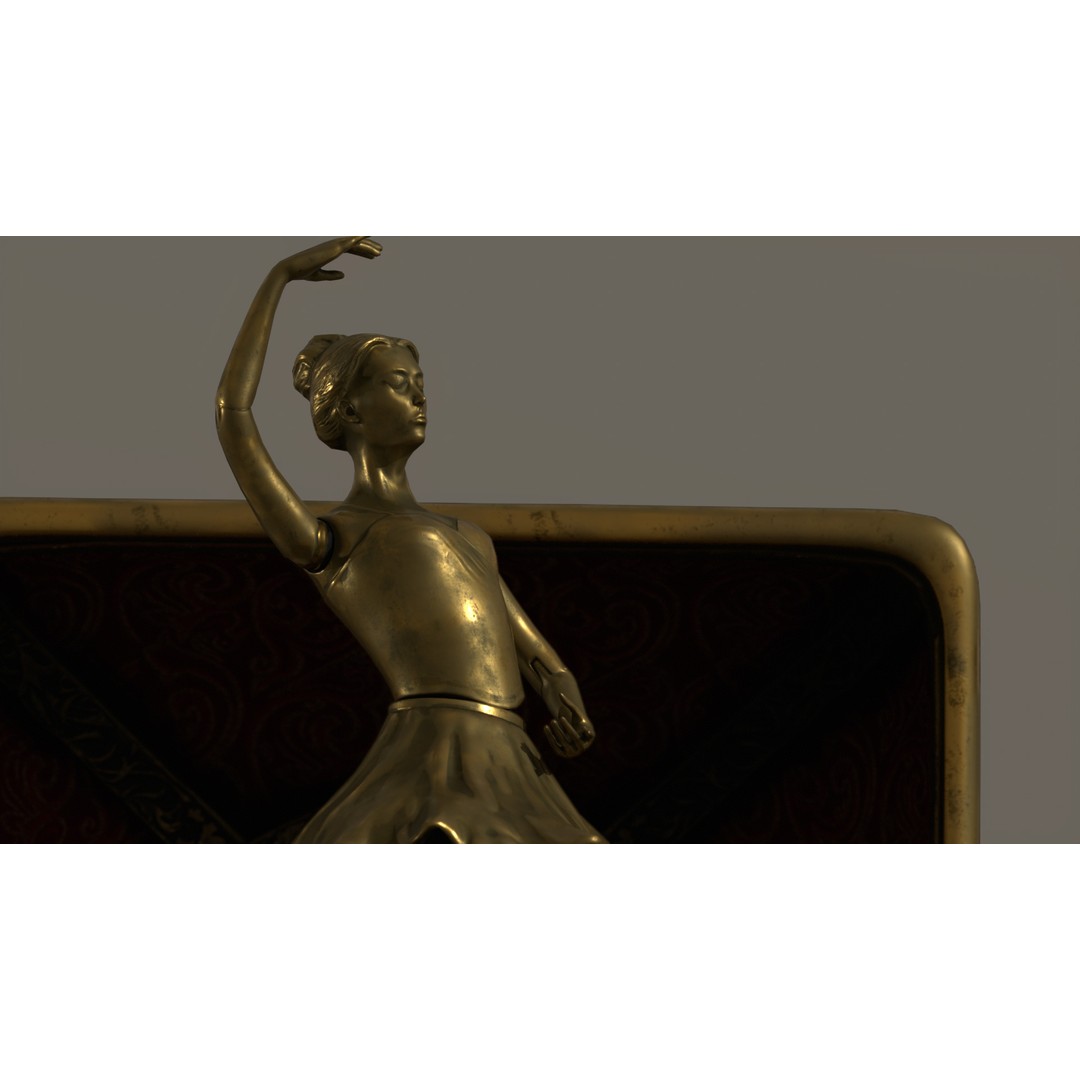 Rotating Ballerina Music Box 3D Model – Low Poly Animated Toy, FBX - View 41