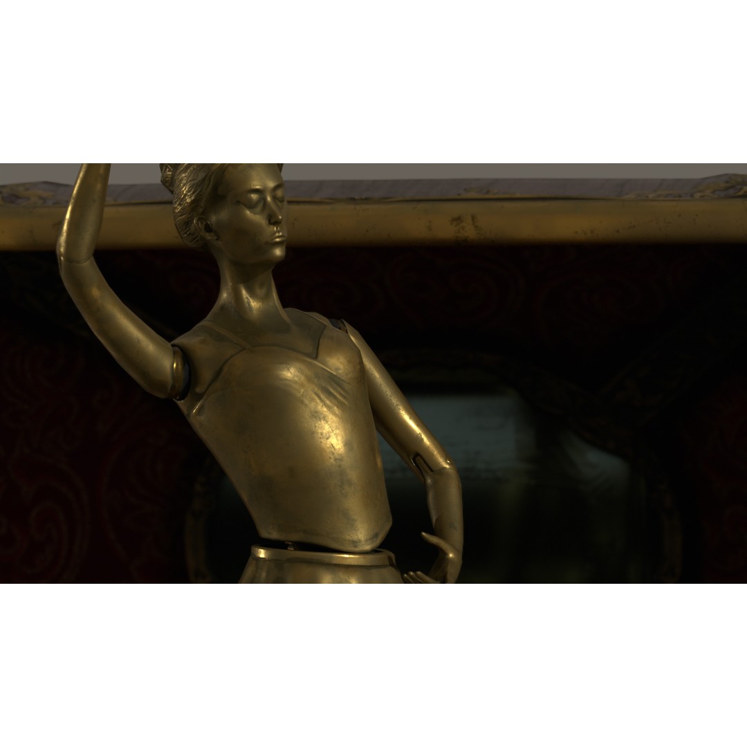 Rotating Ballerina Music Box 3D Model – Low Poly Animated Toy, FBX - View 42