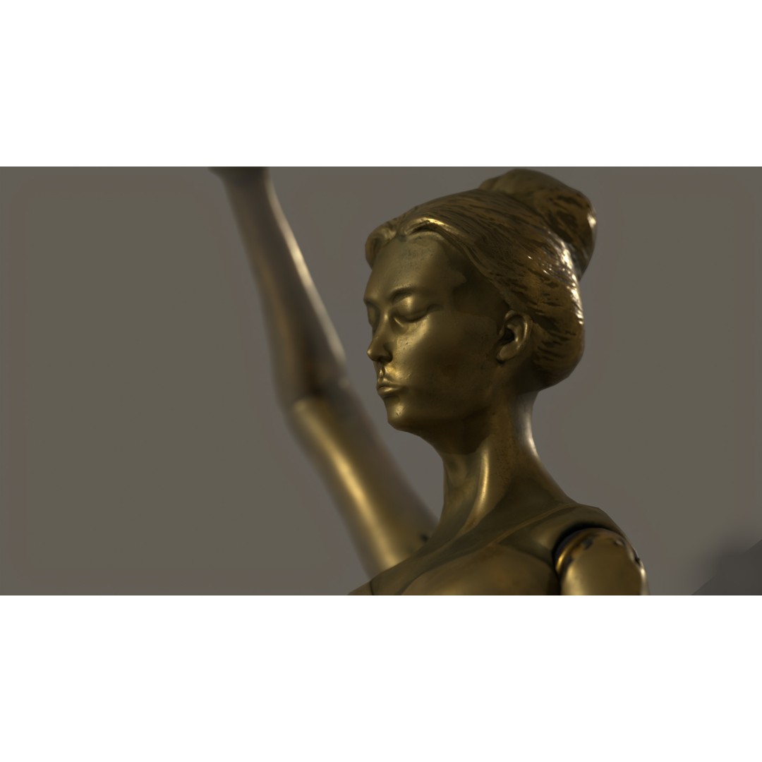 Rotating Ballerina Music Box 3D Model – Low Poly Animated Toy, FBX - View 45