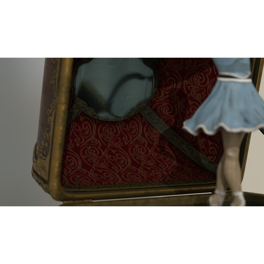 Rotating Ballerina Music Box 3D Model – Low Poly Animated Toy, FBX - View 49