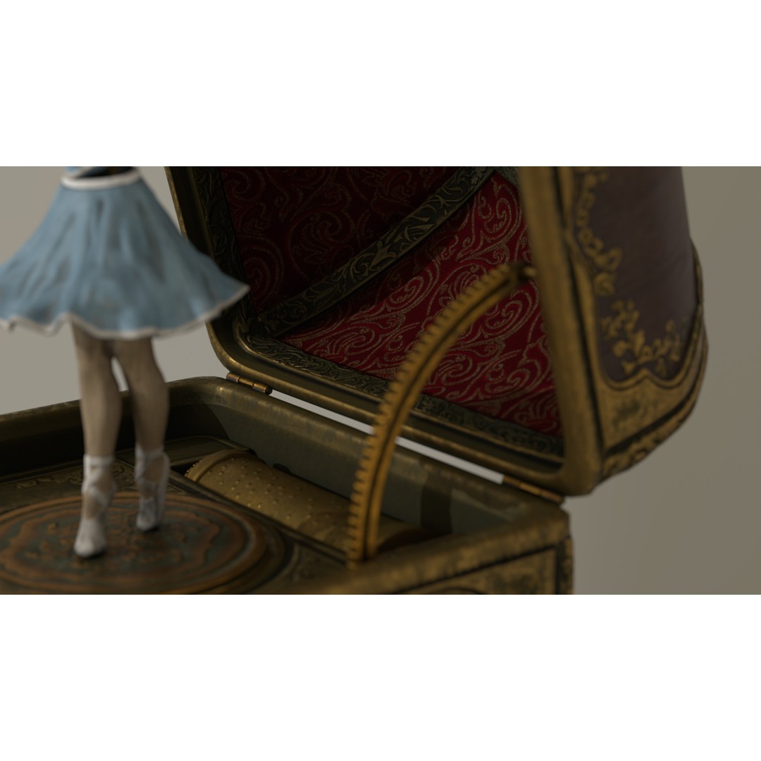 Rotating Ballerina Music Box 3D Model – Low Poly Animated Toy, FBX - View 50