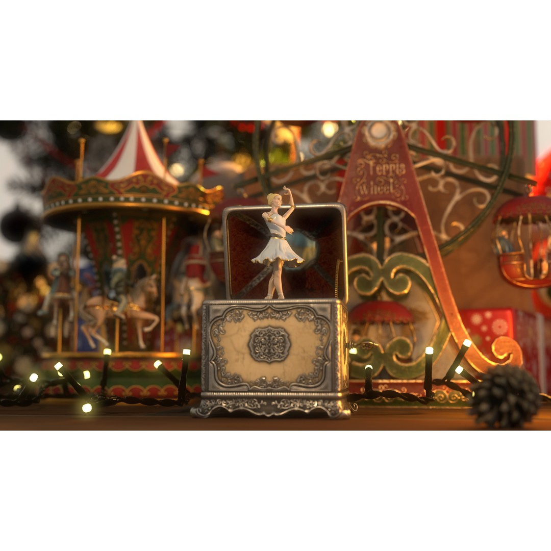 Rotating Ballerina Music Box 3D Model – Low Poly Animated Toy, FBX - View 55
